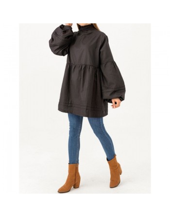 Tunique ample à manches larges pour femme - Couleur noir 