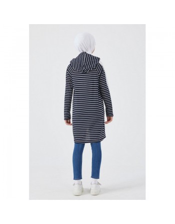 Tunique pour femme - Rayures de couleur bleu marine 