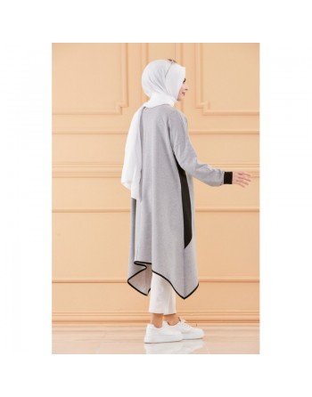 Tunique oversize (Vêtement ample pour femme voilée) - Couleur Gris et noir 