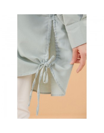Chemise-Tunique fendue style habillé pour femme (Vêtement modeste pour hijab) - Couleur menthe 