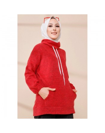 Sweat à capuche pour femme - Couleur rouge 