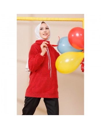Sweat à capuche pour femme - Couleur rouge 