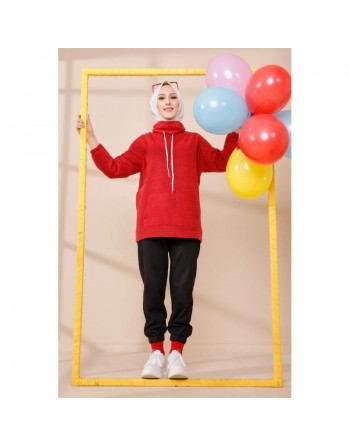 Sweat à capuche pour femme - Couleur rouge 