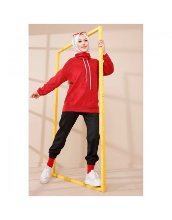 Sweat à capuche pour femme - Couleur rouge 