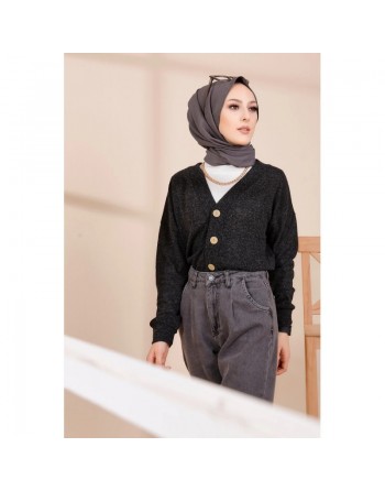 Gilet Cardigan pour femme - Couleur noir 