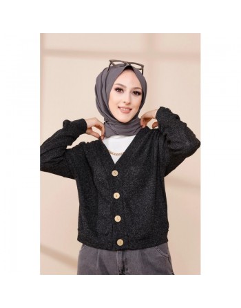 Gilet Cardigan pour femme - Couleur noir 