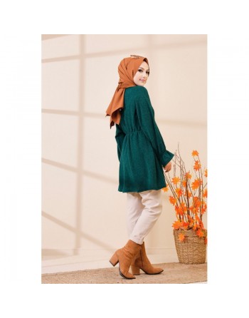 Tunique manches longues pour femme - Couleur vert émeraude 