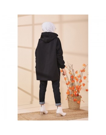 Imperméable large pour femme - Couleur noir 
