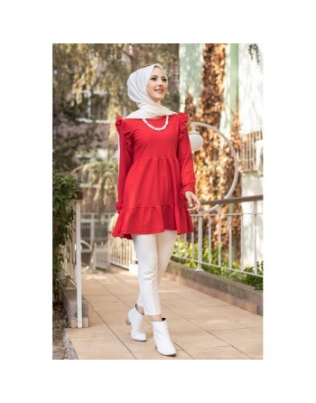 Tunique ample (Vetement femme voilée pas cher) - Couleur rouge 