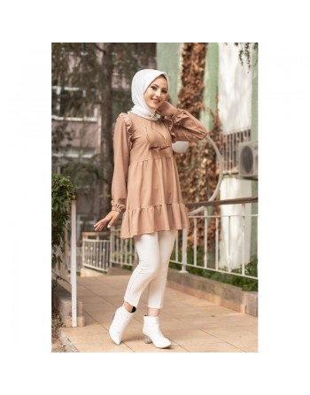 Tunique ample pour femme (Vetement hijab pas cher) - Couleur camel 