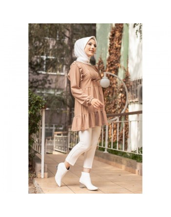 Tunique ample pour femme (Vetement hijab pas cher) - Couleur camel 