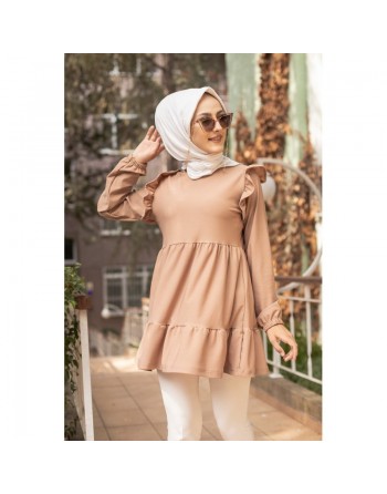 Tunique ample pour femme (Vetement hijab pas cher) - Couleur camel 