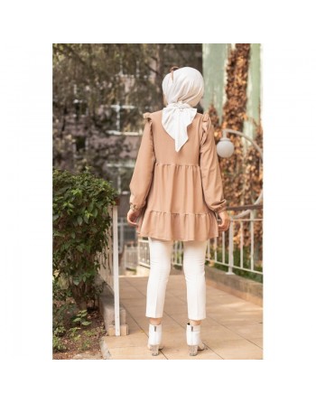 Tunique ample pour femme (Vetement hijab pas cher) - Couleur camel 