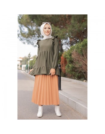 Tunique ample pour femme (Vetement hijab pas cher) - Couleur Kaki 