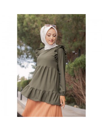 Tunique ample pour femme (Vetement hijab pas cher) - Couleur Kaki 