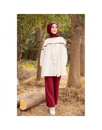 Tunique-Chemise ample pour femme (Modest Fashion) - Couleur Grenat 