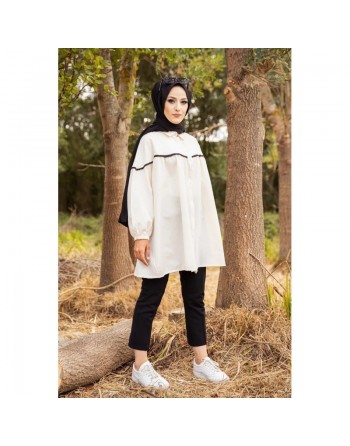 Tunique-Chemise ample pour femme (Mode islamique pas cher) - Couleur Noir 