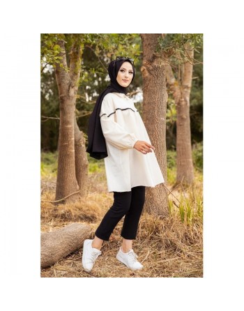 Tunique-Chemise ample pour femme (Mode islamique pas cher) - Couleur Noir 