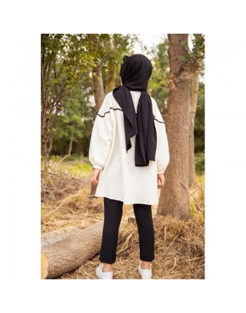 Tunique-Chemise ample pour femme (Mode islamique pas cher) - Couleur Noir 
