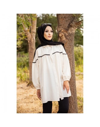 Tunique-Chemise ample pour femme (Mode islamique pas cher) - Couleur Noir 