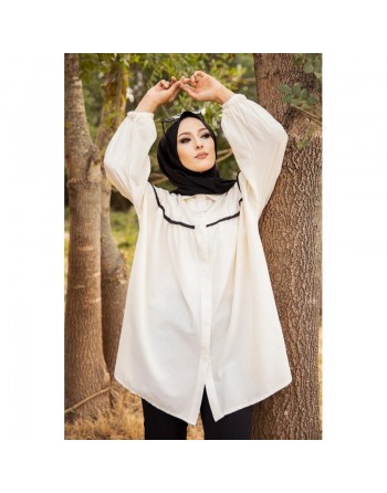 Tunique-Chemise ample pour femme (Mode islamique pas cher) - Couleur Noir 