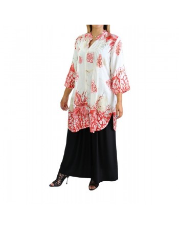 Tunique Chemise ample imprimée avec boutons pour femme 