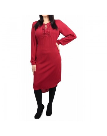 Robe Tunique avec broderie et pompons devant (Plusieurs couleurs disponibles) 