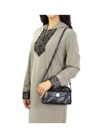 Robe longue type djelaba marocaine moderne avec capuche et motifs dorés pour femme - Couleur taupe 
