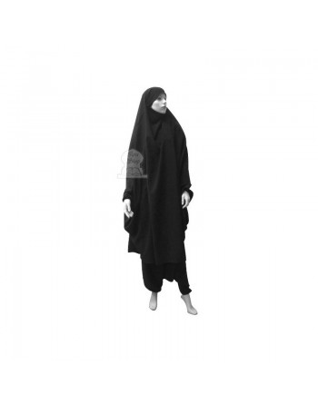 Jilbab deux (2) pièces cape et sarouel (pantalon) - Couleur Gris foncé 