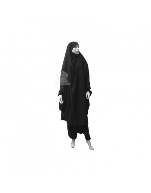 Jilbab deux (2) pièces cape et sarouel (pantalon) - Couleur Gris foncé Jilbab deux (2) pièces cape et sarouel (pantalon) - Couleur Gris foncé