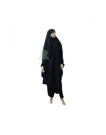 Jilbeb 2 deux pièces cape et saroual (pantalon) - Couleur Noire 