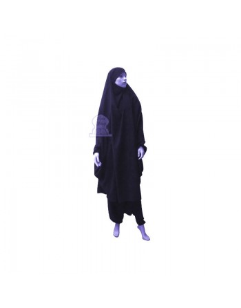 Jilbab deux (2) pièces cape et sarouel (pantalon) - Couleur Bleu marine 