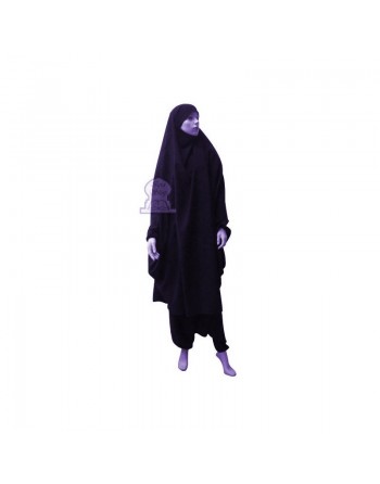 Jilbab deux (2) pièces cape et sarouel (pantalon) - Couleur Bleu nuit 