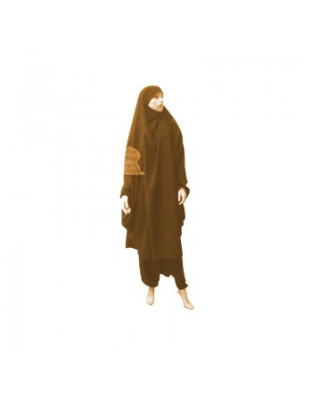 Jilbab deux (2) pièces cape et sarouel (pantalon) - Couleur Marron 