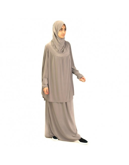 Jilbab Sport ample deux pièces (Cape + Jupe) - Marque Best Ummah - Couleur taupe Jilbab Sport ample deux pièces (Cape + Jupe) - Marque Best Ummah - Couleur taupe