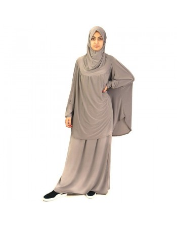 Jilbab Sport ample deux pièces (Cape + Jupe) - Marque Best Ummah - Couleur taupe 