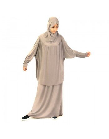 Jilbab Sport ample deux pièces (Cape + Jupe) - Marque Best Ummah - Couleur taupe 