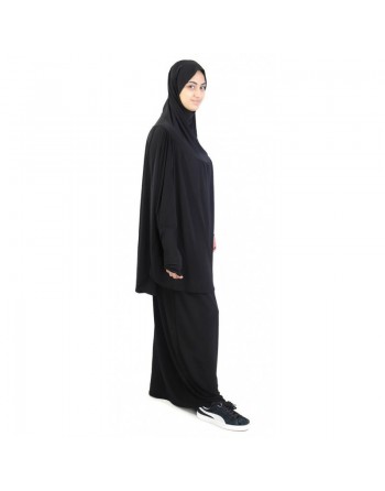 Jilbab Sport ample deux pièces (Cape + Jupe) pour femme - Marque Best Ummah - Couleur noire 