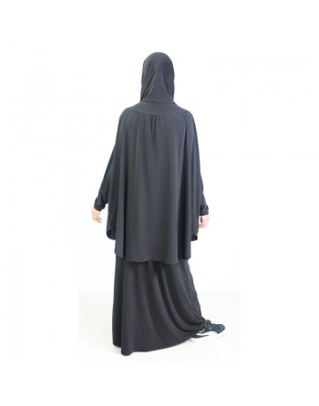Jilbab Sport ample deux pièces (Cape + Jupe) pour femme - Marque Best Ummah - Couleur noire 