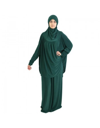 Jilbab Sport ample deux pièces (Cape + Jupe) - Marque Best Ummah - Couleur vert sapin foncé 