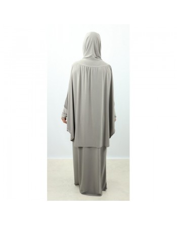 Jilbab Sport ample deux pièces (Cape + Jupe) pour femme - Marque Best Ummah - Couleur gris clair 