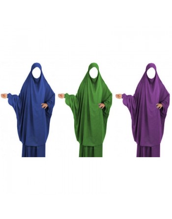 Jilbab adulte 2 pièces - Cape + Jupe évasée - Couleur vert kaki clair 