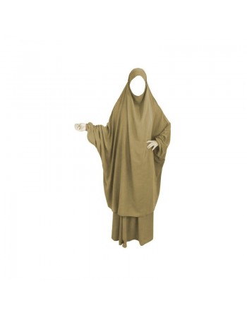 Jilbeb femme (2 pièces - Cape + Jupe évasée) - Couleur camel 