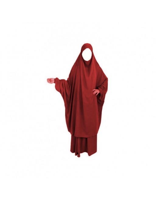 Jilbab femme deux pièces - Cape + Jupe évasée - Couleur bordeaux Jilbab femme deux pièces - Cape + Jupe évasée - Couleur bordeaux