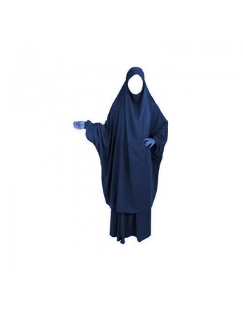 Jilbab adulte 2 pièces - Cape + Jupe évasée pour femme - Couleur bleu Prusse 