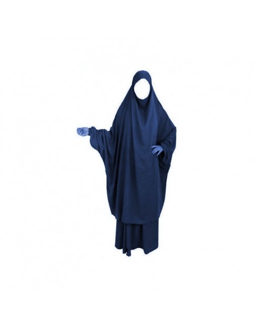 Jilbab adulte 2 pièces - Cape + Jupe évasée pour femme - Couleur bleu Prusse Jilbab adulte 2 pièces - Cape + Jupe évasée pour femme - Couleur bleu Prusse