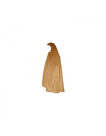 Grande cape de jilbab avec bonnet marron clair 