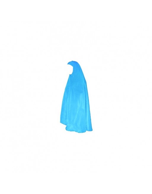 Grande cape de jilbab avec bonnet bleu ciel Grande cape de jilbab avec bonnet bleu ciel