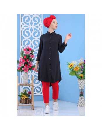 Chemise longue (Vêtement mastour pour femme) - Couleur noir 