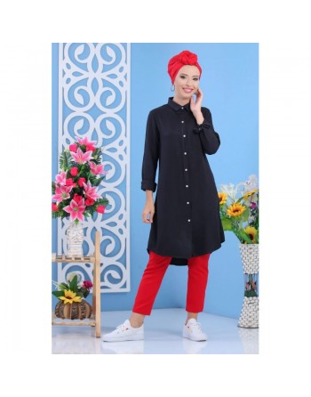 Chemise longue (Vêtement mastour pour femme) - Couleur noir 
